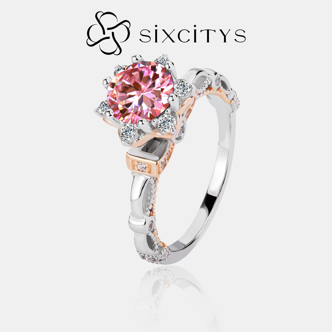 【K2】1 Carat Coloured Cubic Zirconia Ring Anniversary For Girl