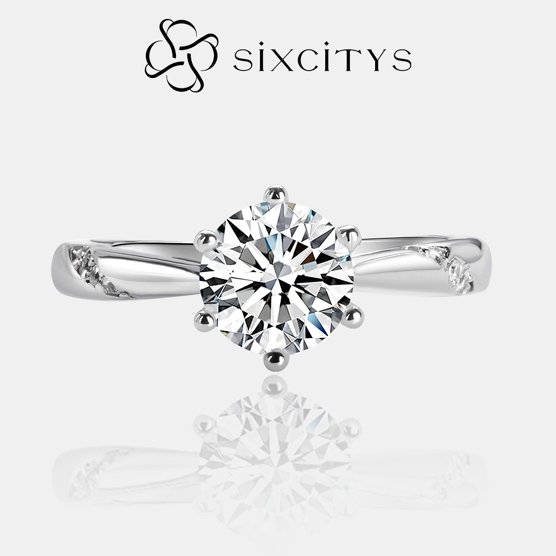 【K3】0.5CT Classical Synthetic Moissanite Ring