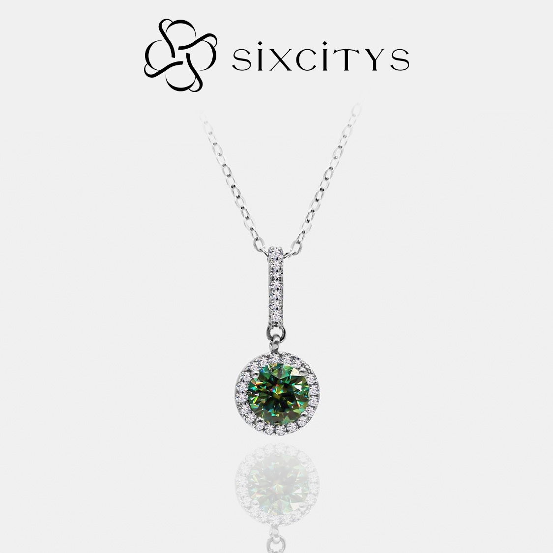 【21】Halo Set 1 Carat Synthetic Moissanite Lined Pendant