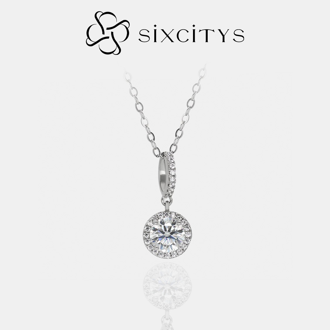 【21】Halo Set 1 Carat Synthetic Moissanite Lined Pendant