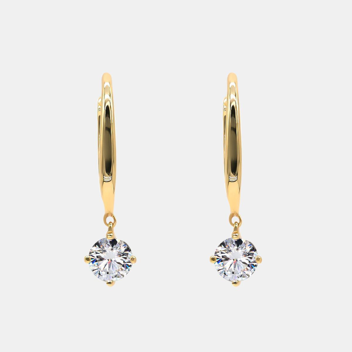 【751】925 Sterling Silver Synthetic Moissanite Earrings