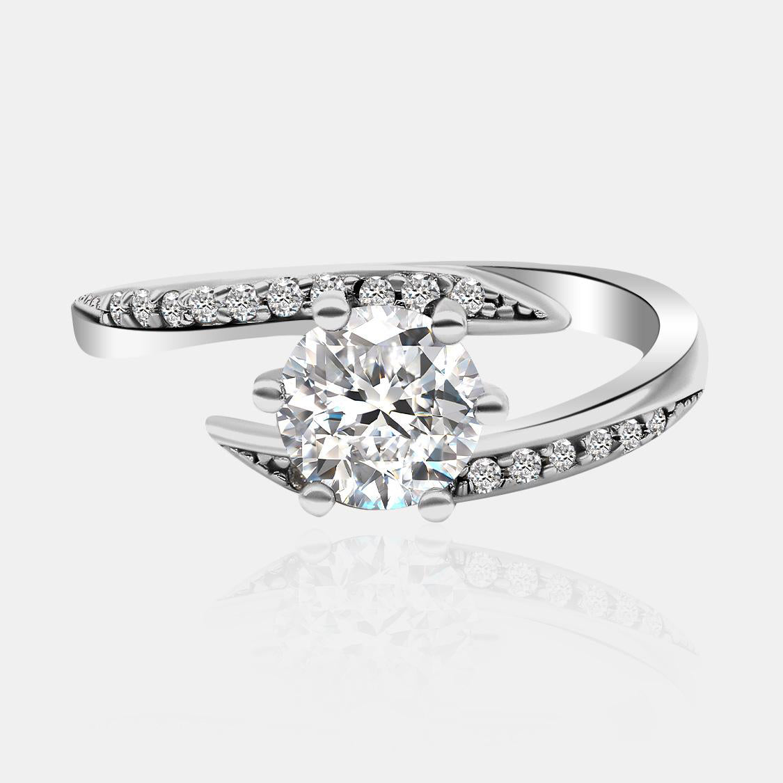 【846】Synthetic Moissanite Crescent Embrace Ring