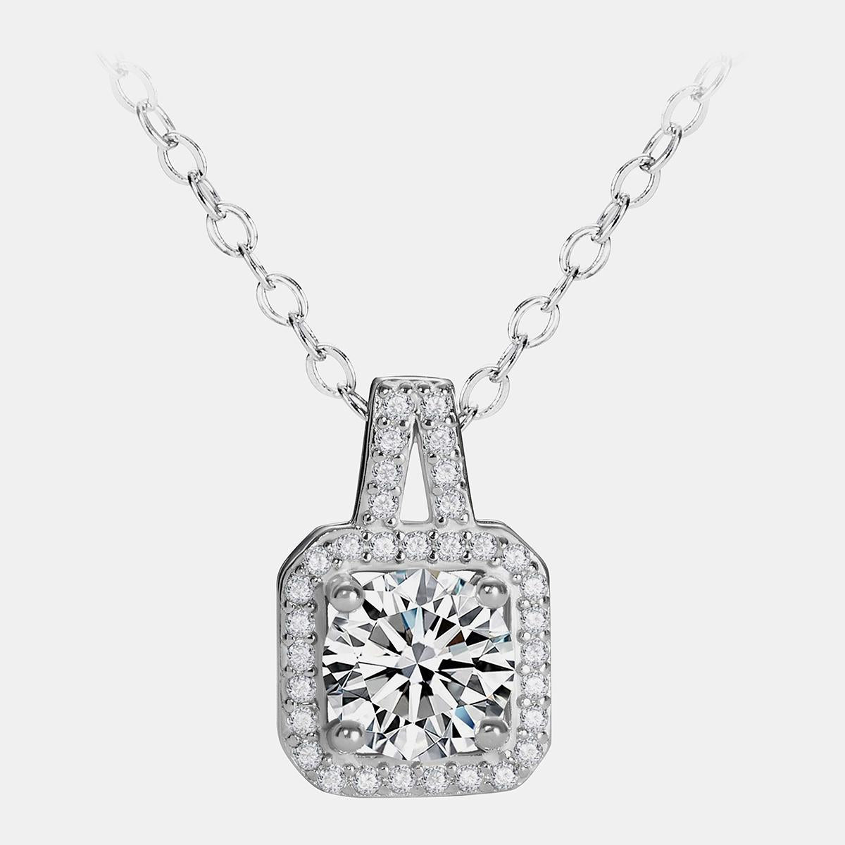 【20】1 Carat Synthetic Moissanite Necklace