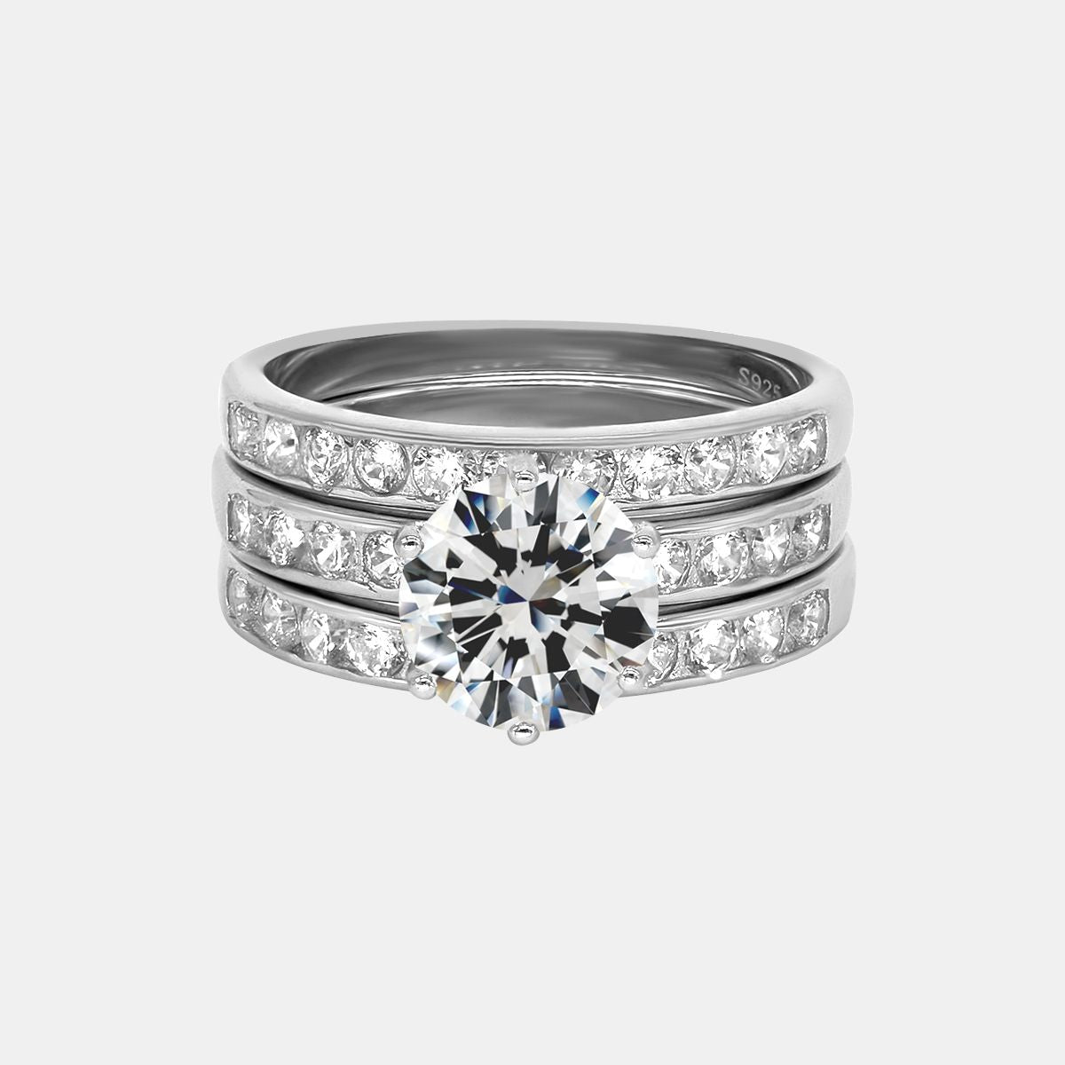 【402】"Winter Ball" Moissanite Stacking Ring Set