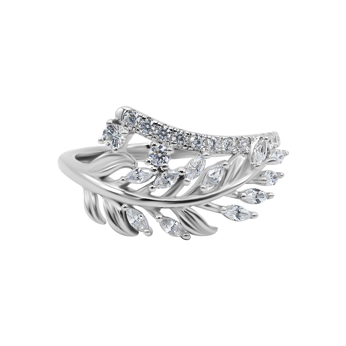 【743】Ivy Vine Tension-set Cubic Zirconia Ring