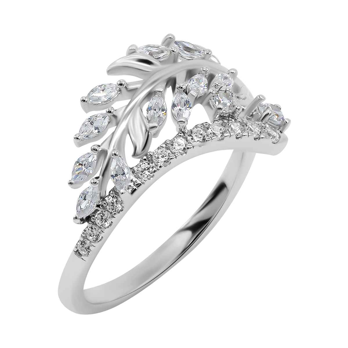 【743】Ivy Vine Tension-set Cubic Zirconia Ring